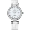 Omega De Ville Ladymatic Omega Co-Axial White Diamond Dial on Leather Strap Ref 425.38.34.20.55.001 with Card
