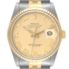 Rolex Datejust Champagne Roman Dial on D Link Jubilee Ref 16233 with Papers  1997