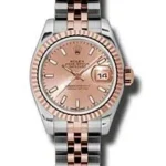 Rolex Datejust Lady Pink Stick Dial on D Link Jubilee Ref 179171 with Card Old Green  2015