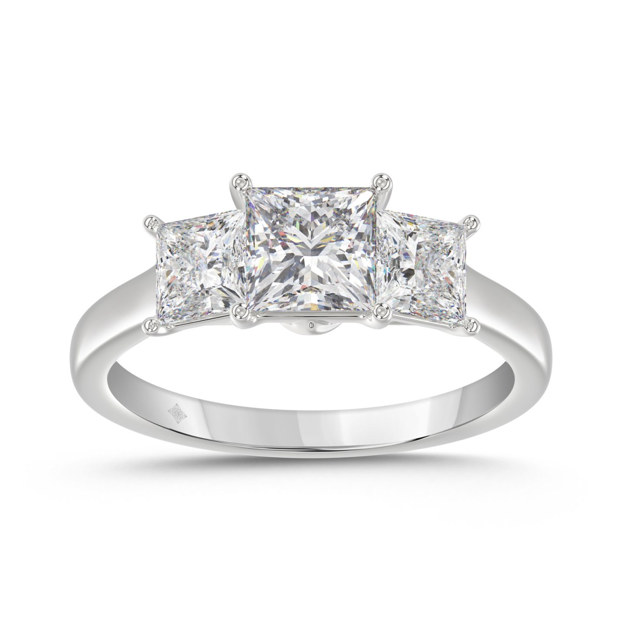 19281273_EC-136085W-1214x1214.jpg.jpg 14K WHITE GOLD 2 1/6CT PRINCESS DIAMOND LADIES RING (CENTER STONE PRINCESS DIAMOND 1CT) - Image 1