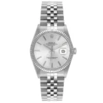 Rolex Datejust Silver Dial on D Link Jubilee Bracelet Ref 16014