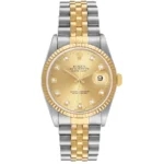 Rolex Datejust Champagne Diamond Factory Dial on D Link Jubilee Bracelet Ref 16233G
