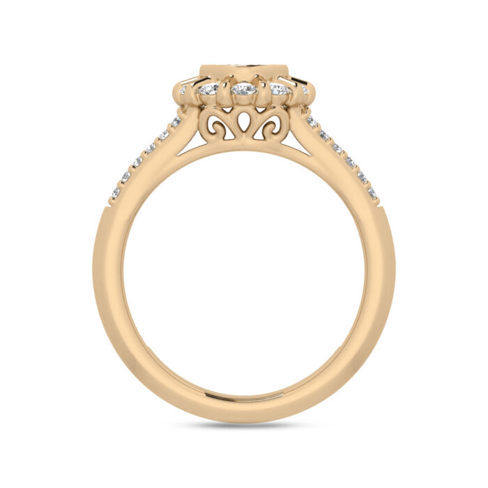 LADIES RING 0.50CT ROUND DIAMOND 10K YELLOW GOLD - Image 2