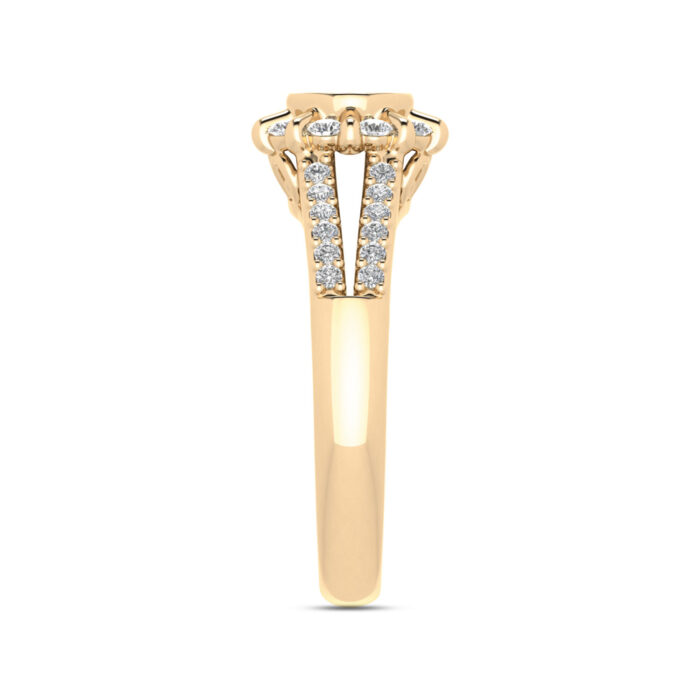 LADIES RING 0.50CT ROUND DIAMOND 10K YELLOW GOLD - Image 3