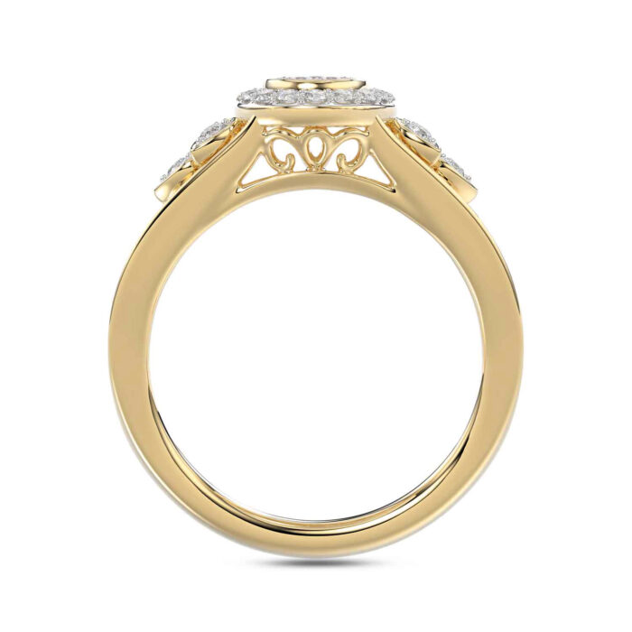 LADIES RING 0.33CT ROUND DIAMOND 10K YELLOW GOLD - Image 2