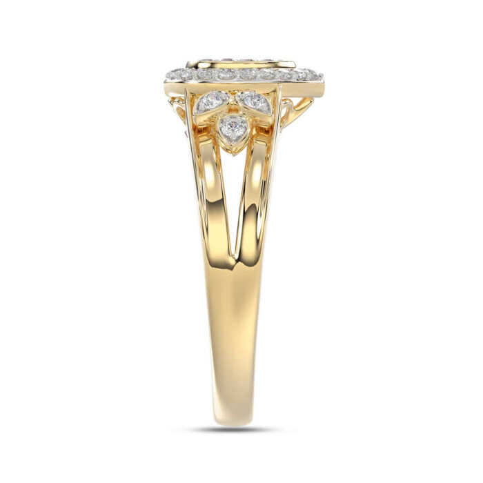 LADIES RING 0.33CT ROUND DIAMOND 10K YELLOW GOLD - Image 3