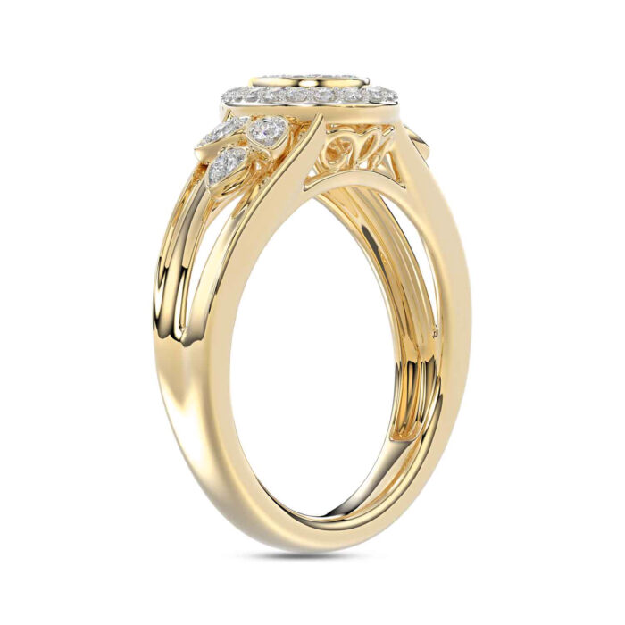 LADIES RING 0.33CT ROUND DIAMOND 10K YELLOW GOLD - Image 4