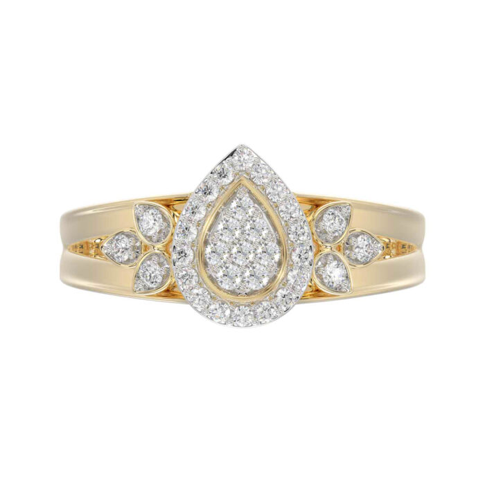 LADIES RING 0.33CT ROUND DIAMOND 10K YELLOW GOLD - Image 5