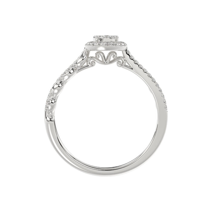 Adies 0.25Ct Round Diamond Sterling Silver White Promise Ring � Halo Oval Design With Split Shank, Elegant Women�S Jewelry - Image 2