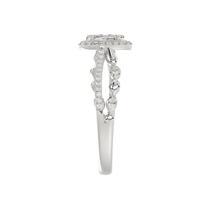 Adies 0.25Ct Round Diamond Sterling Silver White Promise Ring � Halo Oval Design With Split Shank, Elegant Women�S Jewelry - Image 4