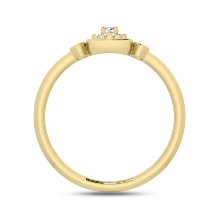LADIES RING 0.10CT ROUND DIAMOND 10K YELLOW GOLD - Image 2