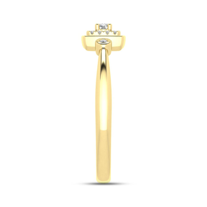 LADIES RING 0.10CT ROUND DIAMOND 10K YELLOW GOLD - Image 3