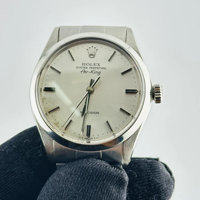 Rolex Air-King Silver Stick / Has Spots Dial on Folded Oyster Ref. 5500 - Image 3