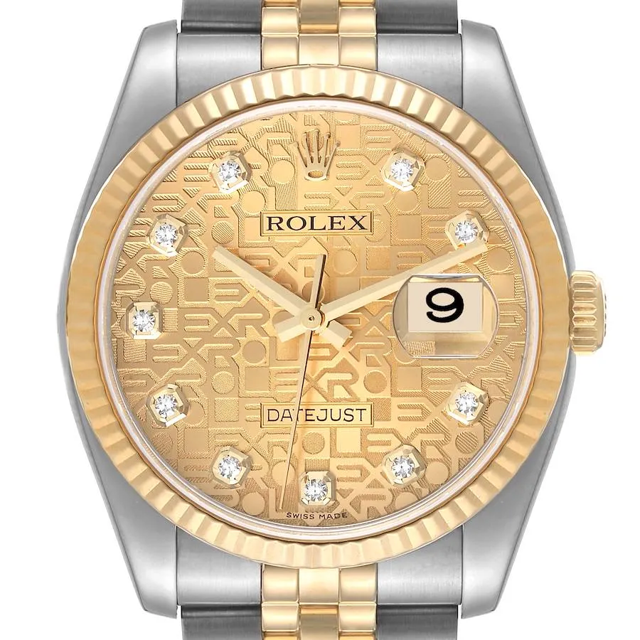 19804942_jlrop5pdoyols0vjpi20lo7gh2im.webp Rolex Datejust Champagne Diamonds Dial on D-Link Jubilee Ref. 116233 - Image 1