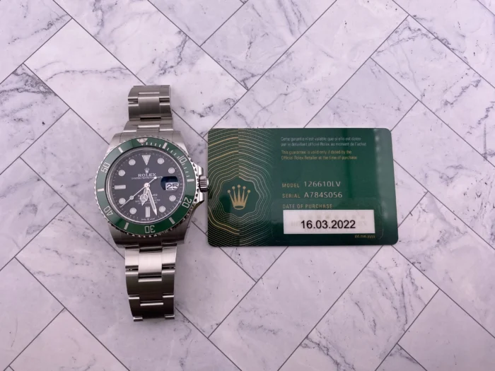 Rolex Submariner Black Dial on Oyster Ref. 126610LV with New Style Card (green) 2022 - Image 7