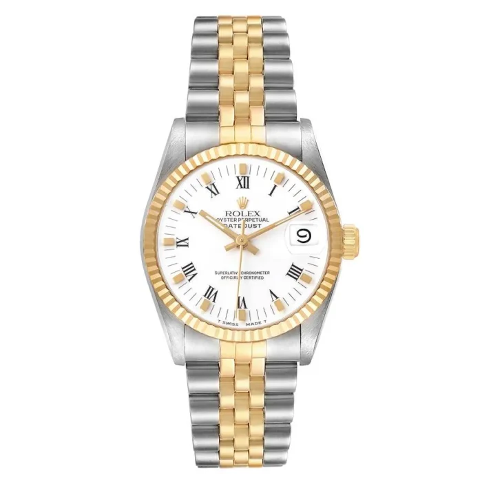 Rolex Datejust White Roman Dial on D-Link Jubilee Bracelet Ref. 68273 - Image 1