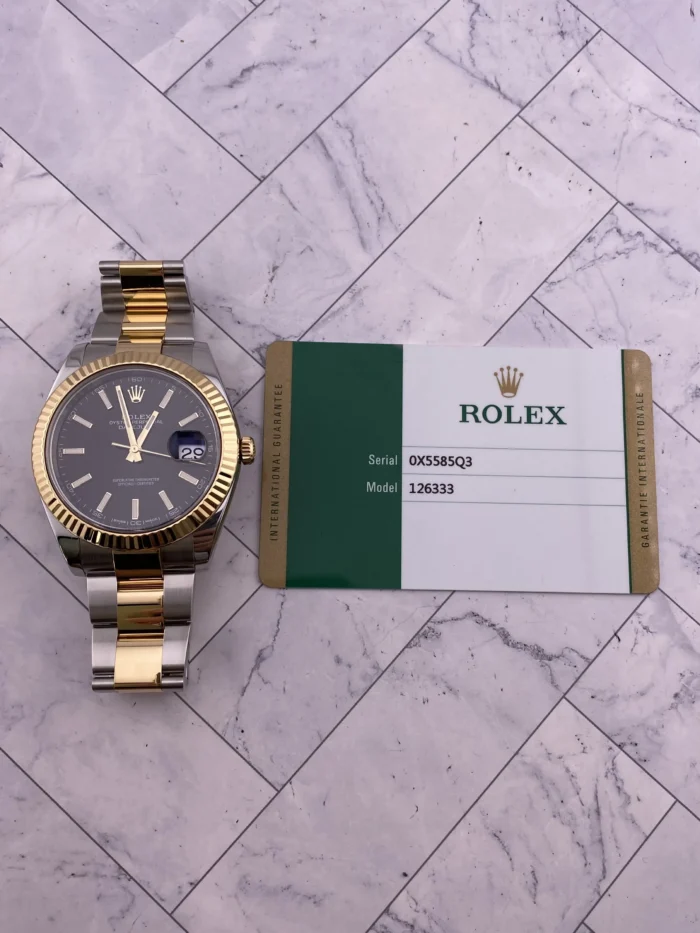 Rolex Datejust 41 Black Index Dial on Oyster Ref. 126333 with New Style Card (White) 2016 - Image 7