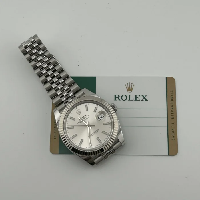Rolex Datejust Silver Index Dial on D-Link Jubilee Bracelet Ref. 126334 with Card (New Style White) 2017 - Image 7