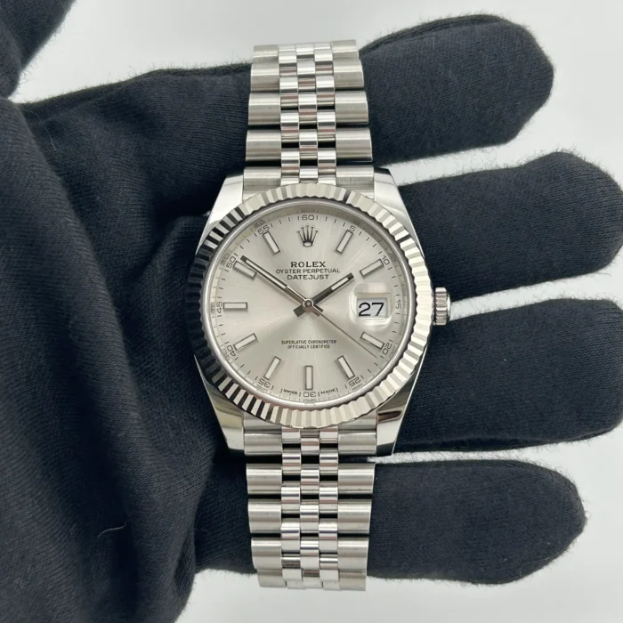 Rolex Datejust Silver Index Dial on D-Link Jubilee Bracelet Ref. 126334 with Card (New Style White) 2017 - Image 2