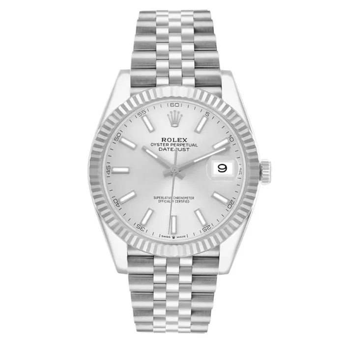 Rolex Datejust Silver Index Dial on D-Link Jubilee Bracelet Ref. 126334 with Card (New Style White) 2017 - Image 1