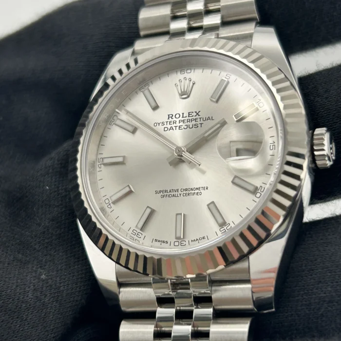 Rolex Datejust Silver Index Dial on D-Link Jubilee Bracelet Ref. 126334 with Card (New Style White) 2017 - Image 3