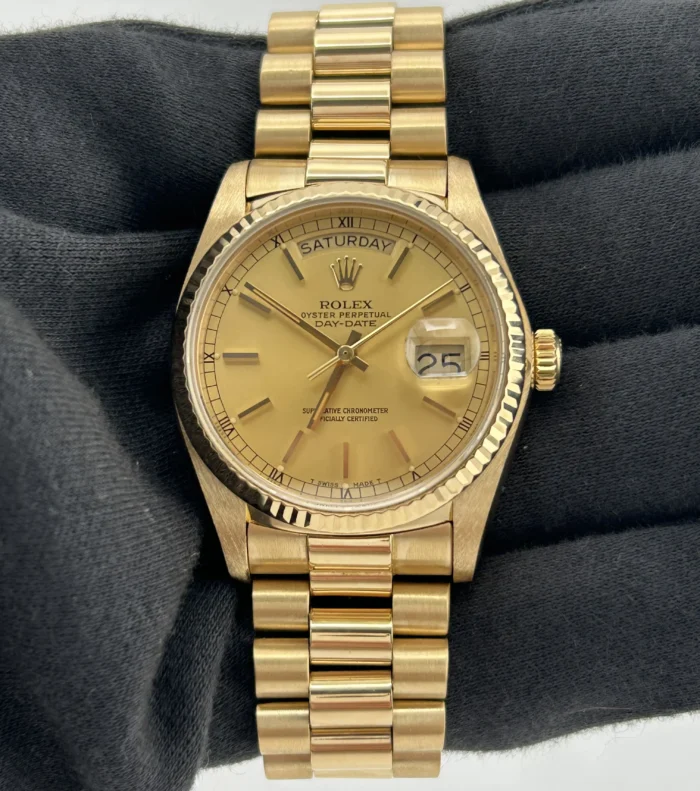 Rolex Day Date 36 Champagne Dial on President Ref. 18038 with Papers 1981 - Image 2