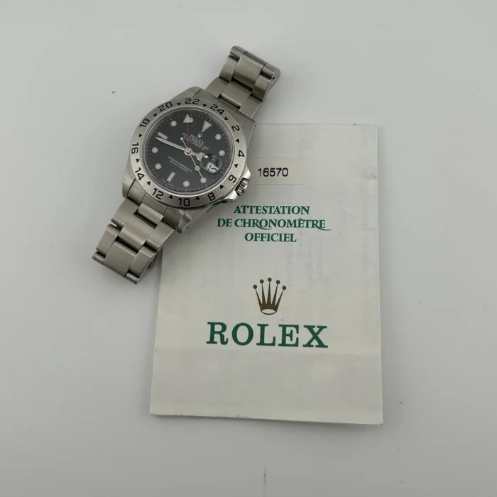 Rolex Explorer II Black Dial on Oyster Ref. 16570 with Papers 1999 - Image 7