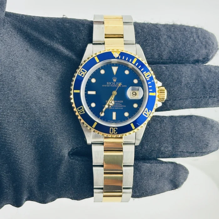 Rolex Submariner Blue Dial on Oyster Bracelet Ref. 16613 with Papers - Image 2