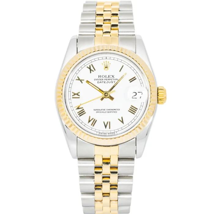 Rolex Datejust White Roman Dial on D-Link Jubilee Ref. 68273 with Papers 1991 - Image 1