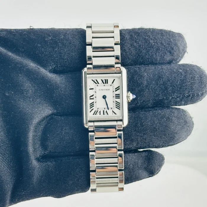 Cartier Tank Must Small Silver Roman Dial on Stainless Steel Bracelet Ref. 4322/WSTA0107 with Card - Image 2