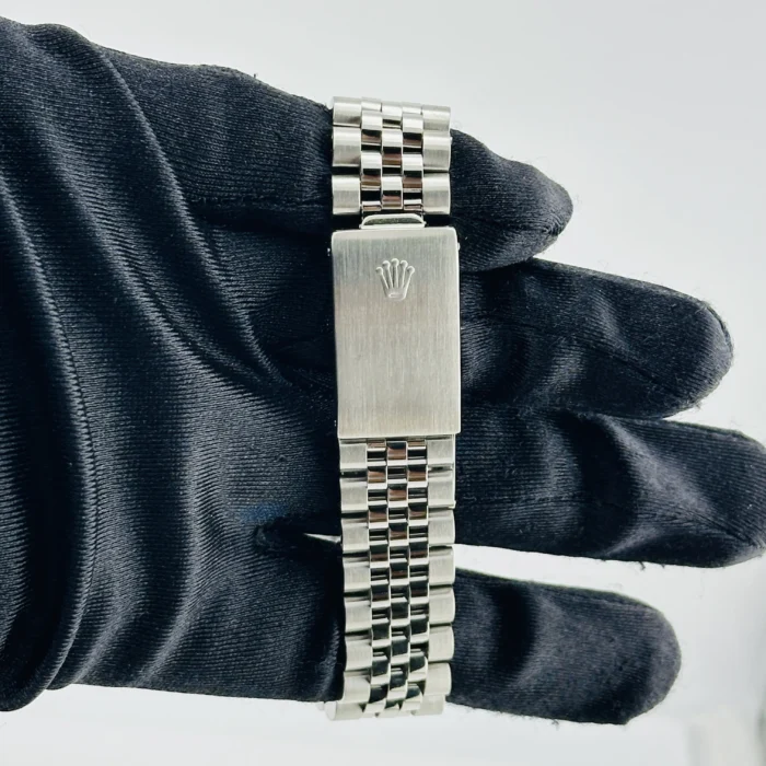 Rolex Datejust Silver Stick Dial on D-Link Jubilee Bracelet Ref. 16220 - Image 4