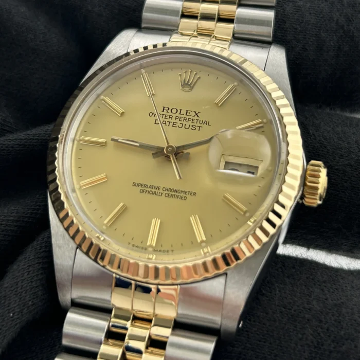 Rolex Datejust Champagne Stick Dial on D-Link Jubilee Bracelet Ref. 16013 - Image 3