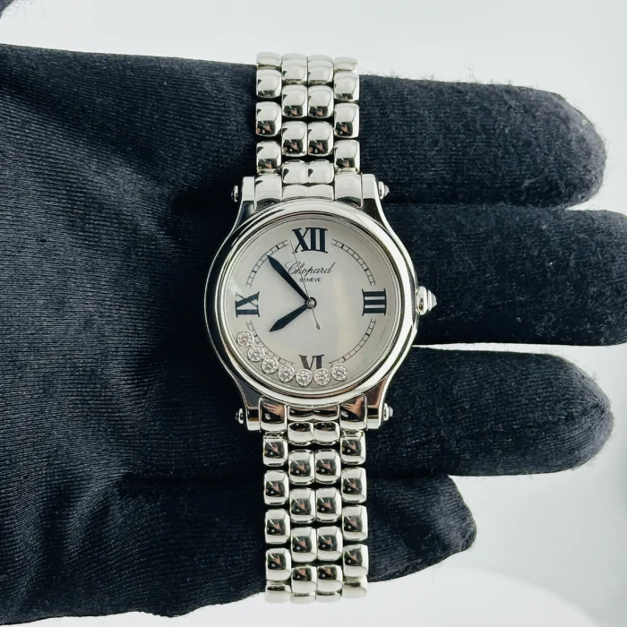 Chopard Happy Sport The First Silver Roman / Moving Diamonds Dial on Stainless Steel Bracelet Ref. 278610-3001 with Manuals Only - Image 2