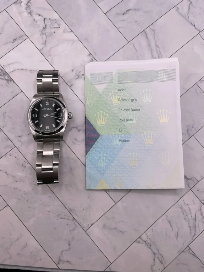 Rolex Oyster Perpetual Black Dial on Oyster Ref. 77080 with Papers 2004 - Image 7