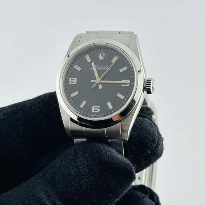 Rolex Oyster Perpetual Black Dial on Oyster Ref. 77080 with Papers 2004 - Image 3