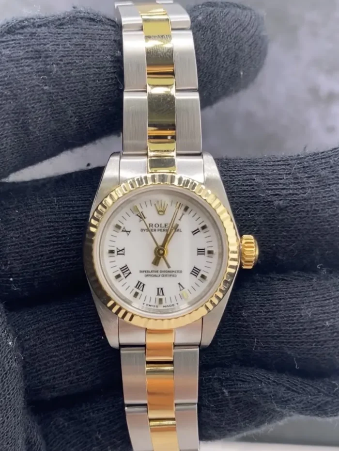 Rolex Oyster Perpetual White Roman Dial on Oyster Ref. 67193 - Image 2
