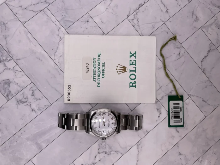 Rolex Datejust White Roman Dial on Oyster Ref. 78240 with Papers 2002 - Image 6