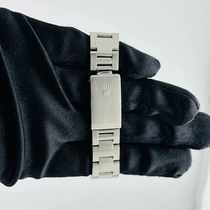 Rolex Oyster Perpetual White Roman Dial on Oyster Bracelet Ref. 67480 with Papers 1997 - Image 4