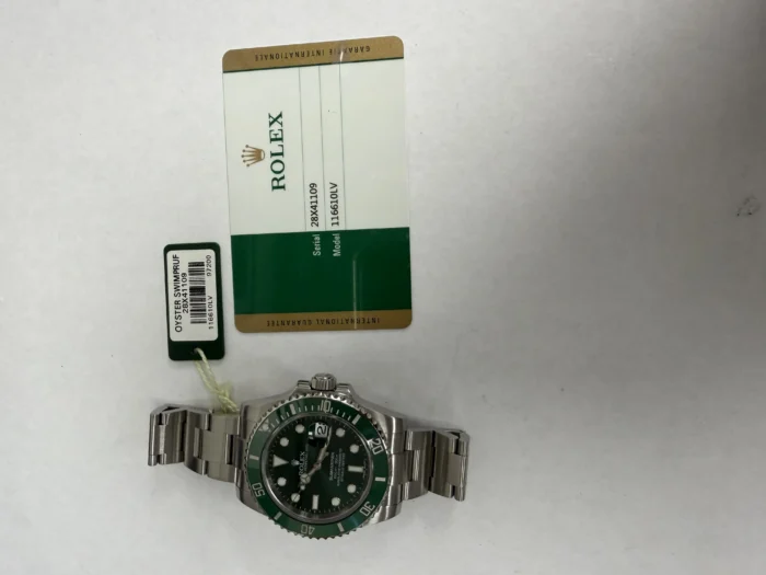 Rolex Submariner Green Dial on Oyster Ref. 116610LV with New Style Card (White) 2015 - Image 5