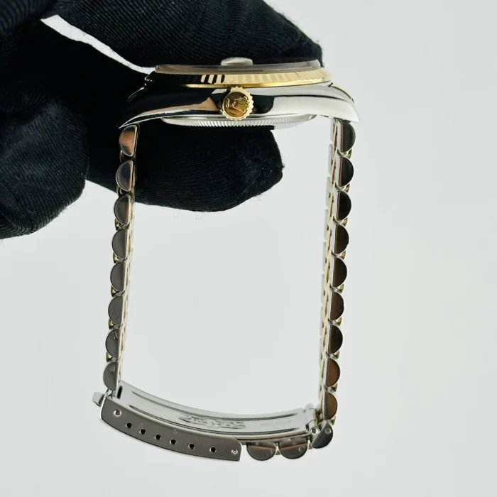 Rolex Datejust Champagne Diamond Factory Dial on D-Link Jubilee Bracelet Ref. 16233G with Papers 1995 - Image 6