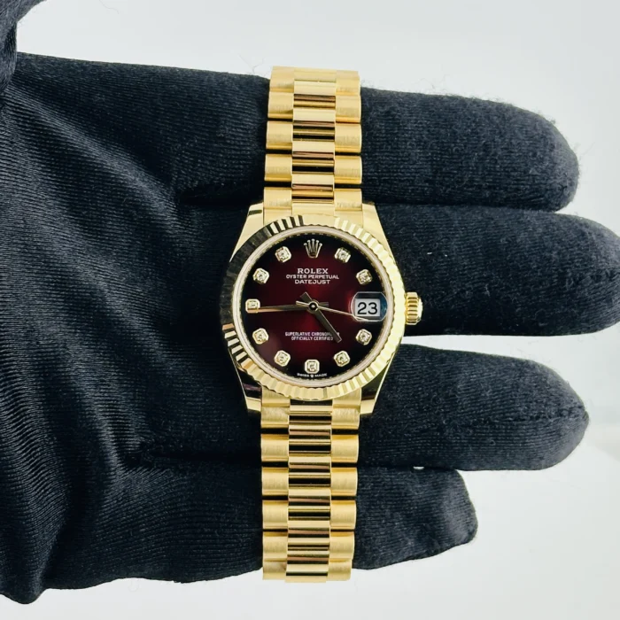 Rolex Datejust Red Ombre Diamond Dial on President Ref. 278278 with New Style Card (green) 2026 - Image 2