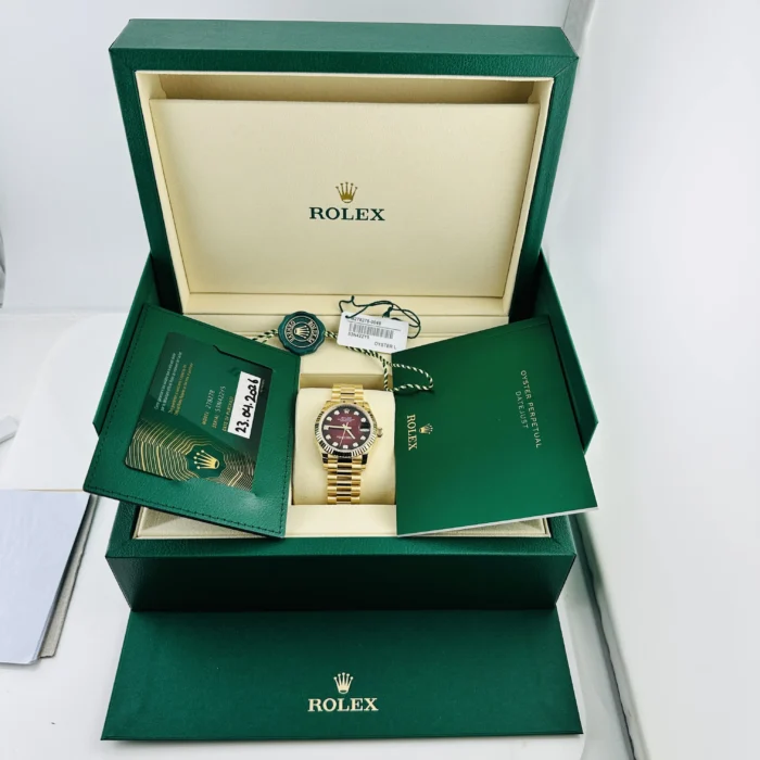 Rolex Datejust Red Ombre Diamond Dial on President Ref. 278278 with New Style Card (green) 2026 - Image 7