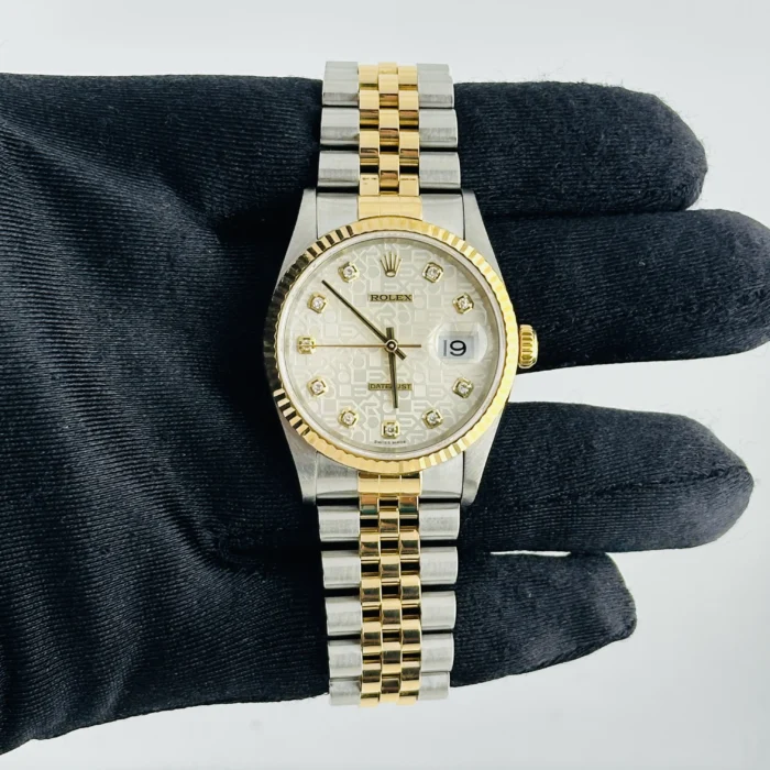 Rolex Datejust Anniversary Factory Diamond Dial Dial on D-Link Jubilee Ref. 16233 with Papers 2002 - Image 2