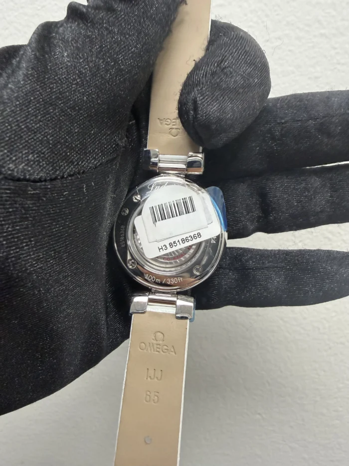 Omega De Ville Ladymatic Omega Co-Axial White Diamond Dial on Leather Strap Ref. 425.38.34.20.55.001 with Card - Image 3