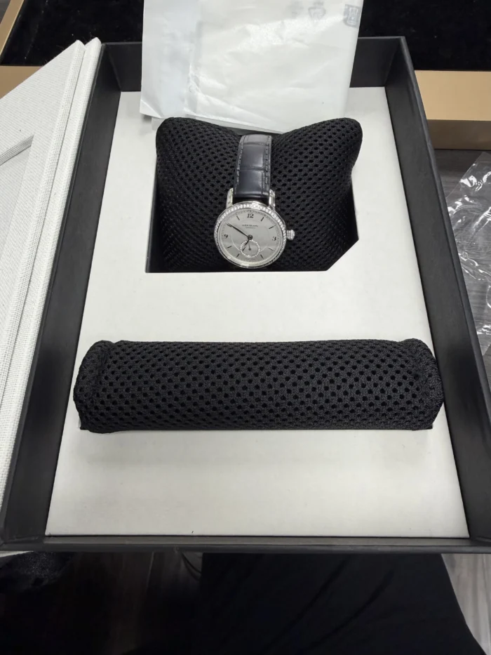 Montblanc Star Legacy Silver With Factory Diamonds Dial on Grey Leather Ref. 118534 with Card - Image 6