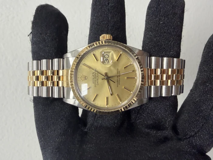 Rolex Datejust Champagne Stick Dial on D-Link Jubilee Ref. 16013 - Image 2