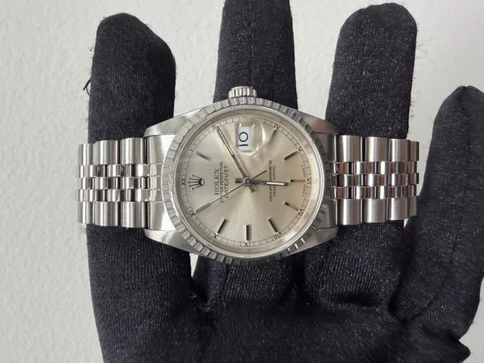 Rolex Datejust Silver Stick Dial on D-Link Jubilee Ref. 16220 - Image 2