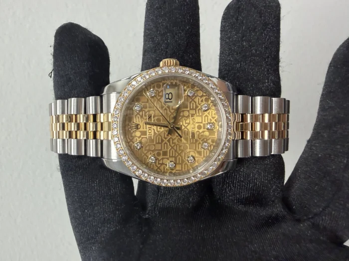 Rolex Datejust Champagne Jubilee Diamond Dial on Jubilee Ref. 116243 - Image 2