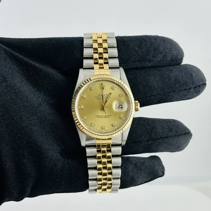 Rolex Datejust Champagne Diamond Factory Dial on D-Link Jubilee Ref. 16233 - Image 2