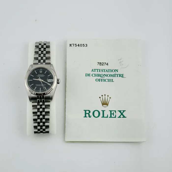 Rolex Datejust Black Dial on D-Link Jubilee Ref. 78274 with Papers 2002 - Image 7